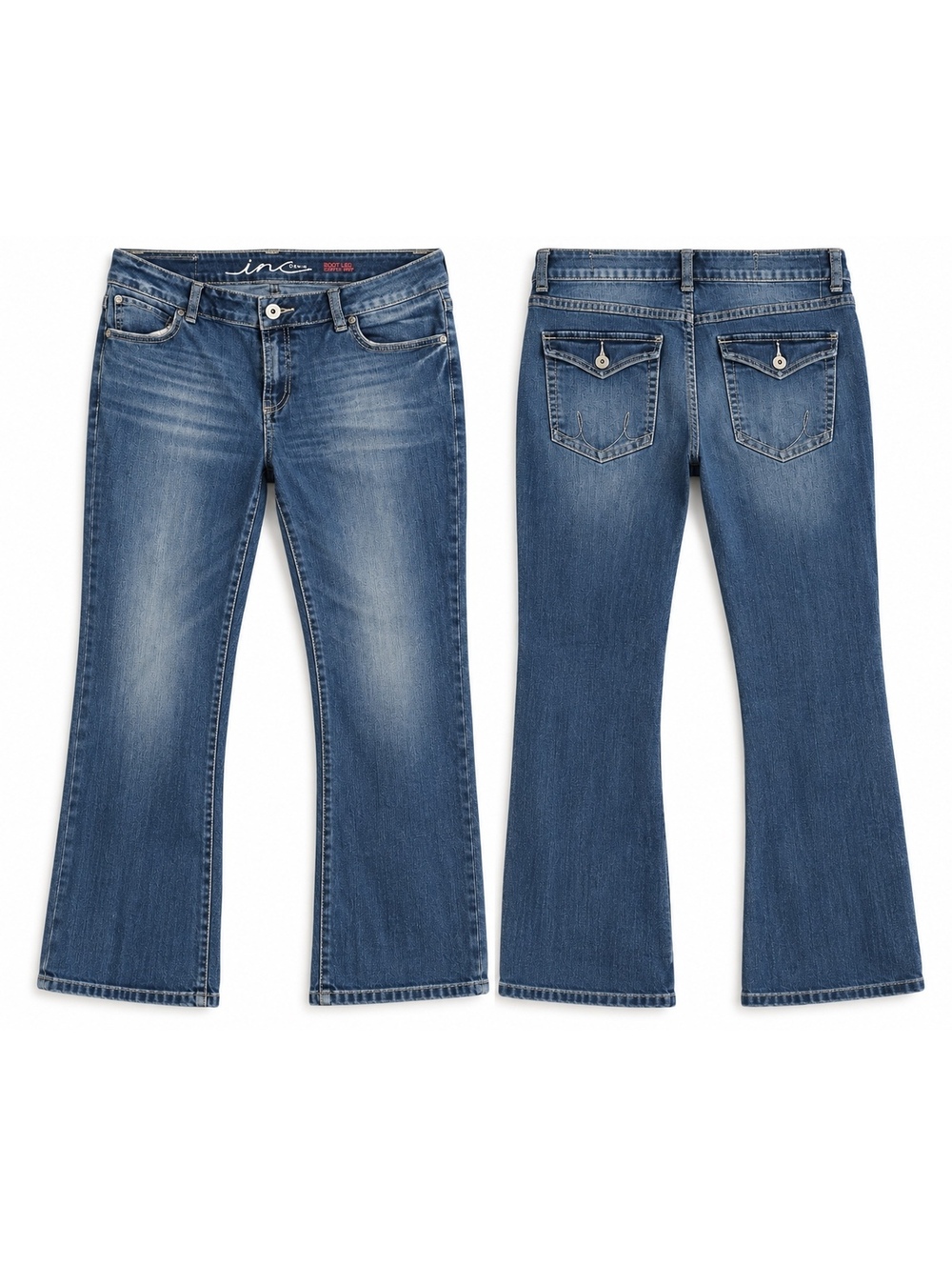 INC Denim Booty Leg Curvy Crop Jeans Size 12S